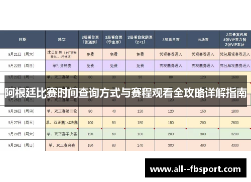阿根廷比赛时间查询方式与赛程观看全攻略详解指南